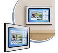 Cleverstation Support Mural Tablette pour Samsung Galaxy Tab A9 / A11 (8,7 Pouces) - Cadre Design et Esthétique pour la Domotique - Montage Fixe et Finition Premium - Noir
