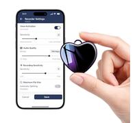 CleverTalk Heart Enregistreur Vocal avec IA | Activation Vocale | App Mobile, Mac, Windows et Web | Cloud Européen RGPD | 64GB | Audio HD 1536kbps | USB-C