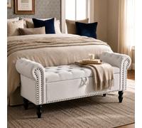 Clevich Banc de Rangement 133cm, Banc Bout de Lit, Vérin à Gaz, Sofa Bench