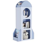 Clevich Bibliothèque pour Enfant, 120 × 60 × 31 cm, étagère pour Chambre d'enfant, étagère à Jouets, avec 3 Niveaux, 2 latérales, Motif fusée pour garçons et Filles