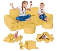 Clevich Canapé Modulable pour Enfant,Meubles de Chambre et de Salle de Jeu | Canape Enfant Convertible Confortable, pour Tout-petits, Possibilités de Jeux Infinies, Velours Côtelé