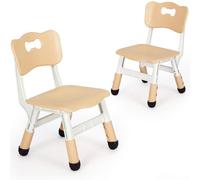 Clevich Chaise pour Enfant 2PCS, Chaise Enfant Plastique 100kg, Mobilier Réglable, avec Dossier, Dès 2 Ans, École/Chambre d'enfant/Garderie, Meuble Junior, Jaune