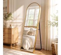 Clevich Grand Miroir sur Pied 160x50 cm Doré, Miroir Mural en Arche HD