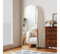 Clevich Grand Miroir sur Pied avec Cadre en Aluminium, 150 x 50 cm, Miroir Mural Arche Posable ou Suspendu pour Chambre, Salon, Doré
