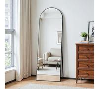 Clevich Grand Miroir sur Pied avec Cadre en Aluminium, 162 x 50 cm, Miroir Mural Arche Posable ou Suspendu pour Chambre, Salon, Noir