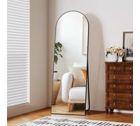 Clevich Grand Miroir sur Pied,avec Cadre en Aluminium, Miroir incliné ou Suspendu pour Salon, Chambre à Coucher, entrée (Noir, 150 x 50cm)