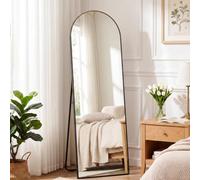 Clevich Grand Miroir sur Pied Noir 150x50 cm, Miroir Mural en Arche HD