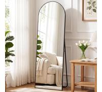 Clevich Grand Miroir sur Pied Noir 162x50 cm, Miroir Mural en Arche HD
