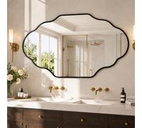 Clevich Miroir Asymétrique 66 x 116 cm avec Cadre en Alu, Miroir Décoratif