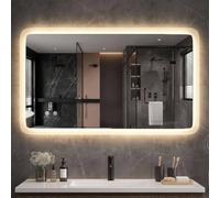 Clevich Miroir Salle de Bain avec Eclairage LED 100x60 cm Rectangulaire