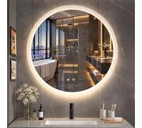 Clevich Miroir Salle de Bain avec Eclairage Rond 80cm Mural Anti-Buée | Miroir LED, Éclairage 3 couleurs dimmable, touche tactile, mémoire, verre trempé de sécurité, Bords Dépolis
