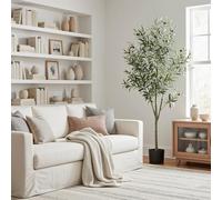 Clevich Olivier Artificiel 150cm, Plantes Artificielles Intérieur Extérieur, Grande Plante Artificielle, Fausse Plante Verte Décoration pour Maison Chambre Salon Balcon Cour Jardin Bureau