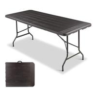 Clevich Table de Jardin Pliable 180 cm avec poignée de Transport - Table de Camping Portable - Résistant aux intempéries - Jusqu'à 120 kg - pour Camping, terrasse, Balcon