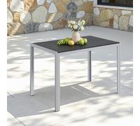 Clevich Table de Jardin résistante aux intempéries, 110 x 70 cm, Table de Salle à Manger d'extérieur, Table de Balcon WPC, Cadre en Aluminium, Meubles de Jardin résistants aux intempéries, Table de