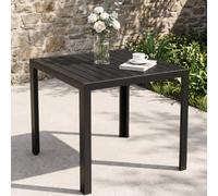 Clevich Table de Jardin résistante aux intempéries, 75 x 75 cm, Table de Salle à Manger d'extérieur, Table de Balcon WPC, Cadre en Aluminium, Meubles de Jardin résistants aux intempéries, Table de