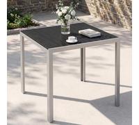 Clevich Table de Jardin résistante aux intempéries, 75 x 75 cm, Table de Salle à Manger d'extérieur, Table de Balcon WPC, Cadre en Aluminium, Meubles de Jardin résistants aux intempéries, Table de