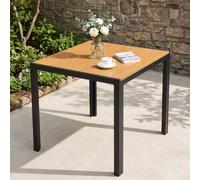 Clevich Table de Jardin résistante aux intempéries, 75 x 75 cm, Table de Salle à Manger d'extérieur, Table de Balcon, Table de Balcon WPC, Cadre en Aluminium, Meubles de Jardin résistants aux