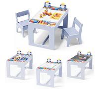 Clevich Table Enfant avec 2 pcs chaises, Table avec Rangement, Table Chaise Enfant avec Plateau de Table Réversible, Table Dessin pour l'école, la Garderie,Bureau 3 + Ans