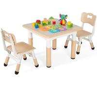 Clevich Table pour Enfant avec 2 chaises, Ensemble de chaises réglables en Hauteur, Meubles pour Chambre d'enfant, Table de Peinture, Ensemble de sièges Ergonomique, Multifonction, Jaune