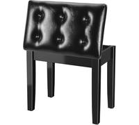 Clevich Tabouret de Piano 55 x 35 x 49 CM, Banc de Piano, avec Espace de Rangement, Banquette Piano avec Coussin en Cuir PU, Charge maximale : 150 kg, Noir