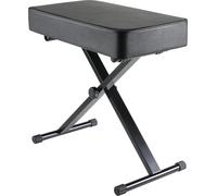 Clevich Tabouret de Piano réglable 50-52-54-56 cm, Tabouret de Clavier Pliable en Forme de X, Coussin en polyuréthane épais de 8 cm, Banquette pour Table de Piano en Noir