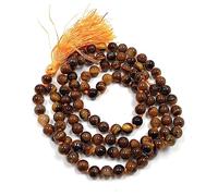 CLEVIO Collier Mala 108 + 1 perles rondes de 8 mm - Pierre précieuse naturelle originale - Fengshui - Pour Jaap Pooja - Astrologie - Porter la méditation - Protection pour homme et femme - Unisexe