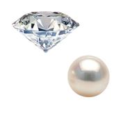 CLEVIO Deeksha Consulting -B0CL4DXYMRNAMZ Lot de 2 perles de ratti originales Moti et diamant américain, oxyde de zirconium naturel, Small, Gemme