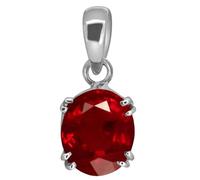 CLEVIO Médaillon en pierre ru e Birmanie de qualité supérieure de 8,50 carats avec pierre précieuse naturelle non traitée non chauffée plaquée argent Manikya pour homme et femme - B0DR78X4MRNAMZ