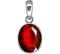 CLEVIO Pendentif / médaillon en argent certifié de qualité supérieure 10,25 Ratti 9,33 carats - Rubis naturel Manik Ashtadhatu - Qualité supérieure - Pour homme et femme - B0DNZ18KMRNAMZ