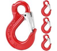 Clevis Slip Hook Eye Hoist Sling Hook 1.2 Tons Break Point 4,500 LBs Forged Steel Red Logging Rigging crochets levage(4 Pack)