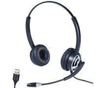 Cleyver HC65 USB-A / USB-C Flex Micro-casque duo USB-A / USB-C pour PC/Mac avec boîtier de commandes intégré au câble.