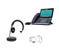 Cleyver - Pack Téléphone IP Professionnel T57W avec Écran Tactile 7 Pouces, Casque DECT USB Mono et Décrocheur EHS, WiFi/Bluetooth