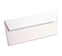 CLAIREFONTAINE Paquet de 20 enveloppes 120g POLLEN 11x22cm (DL). Coloris Blanc