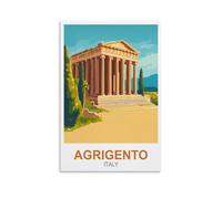 CLFMHNAS Agrigente Affiche de voyage vintage Italie 40 x 60 cm