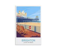 CLFMHNAS Brighton East Sussex Affiche de voyage vintage 60 x 90 cm