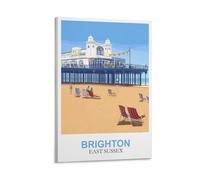 CLFMHNAS Brighton East Sussex Poster de voyage vintage sur toile 20 x 30 cm