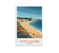 CLFMHNAS Cote Fleurie France Affiche de voyage vintage 50 x 75 cm