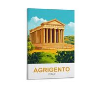 CLFMHNAS Impression sur toile vintage Agrigente Italie 20 x 30 cm