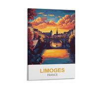 CLFMHNAS Impression sur toile vintage Limoges France 20 x 30 cm