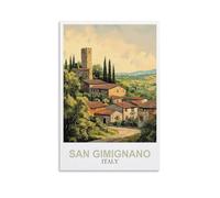 CLFMHNAS Impression sur toile vintage San Gimignano Italie 20 x 30 cm