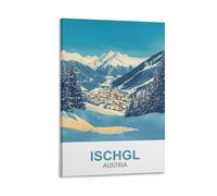 CLFMHNAS Ischgl Poster de voyage vintage Autriche 60 x 90 cm