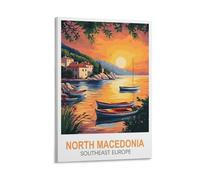 CLFMHNAS Macédoine du Nord Europe du Sud-Est Affiche de voyage vintage 50 x 75 cm