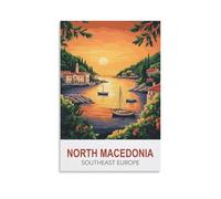 CLFMHNAS Macédoine du Nord Europe du Sud-Est Affiche de voyage vintage 60 x 90 cm