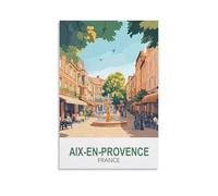 CLFMHNAS Poster de voyage vintage Aix en Provence France 30 x 45 cm