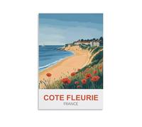 CLFMHNAS Poster de voyage vintage Cote Fleurie France 30 x 45 cm