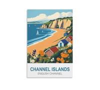 CLFMHNAS Poster de voyage vintage des îles anglo-normandes 50 x 75 cm