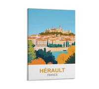 CLFMHNAS Poster de voyage vintage Herault France 20 x 30 cm