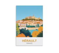 CLFMHNAS Poster de voyage vintage Herault France 30 x 45 cm