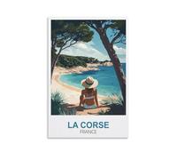 CLFMHNAS Poster de voyage vintage La Corse France 30 x 45 cm