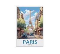 CLFMHNAS Poster de voyage vintage Paris France 40 x 60 cm